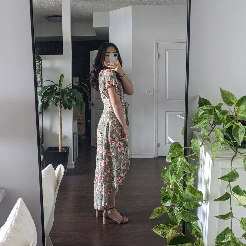 Dynamite Floral Wrap Dress | Size S - Picture 2 of 3